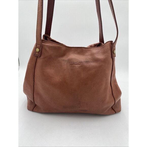 American Leather Co Handbags - American Leather Co Handbag Bag Soft Slouchy Brown Double Strap Purse Zipper